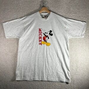 Vintage 90s Disney Mickey Mouse heather grey tee shirt tshirt